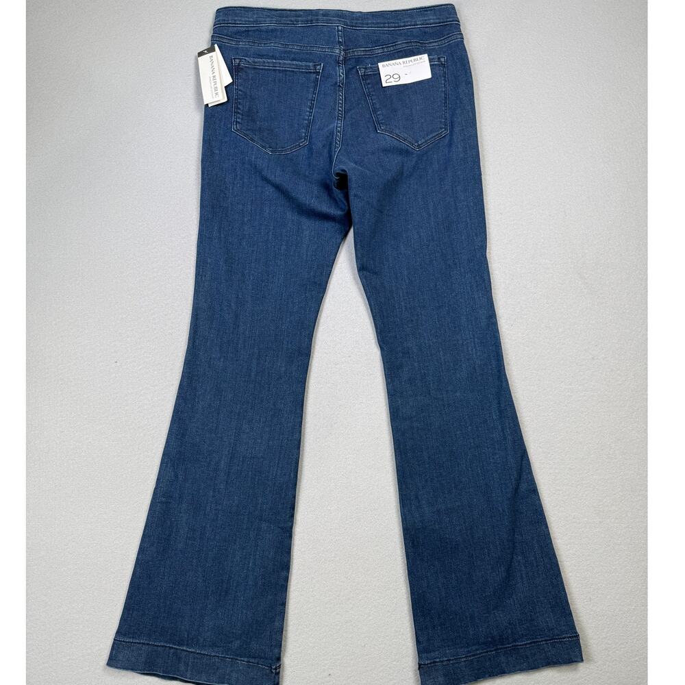 Banana Republic Woman's sailor pocket Flare Leg Jean, dark blue, 29 $98 - Picture 2 of 8